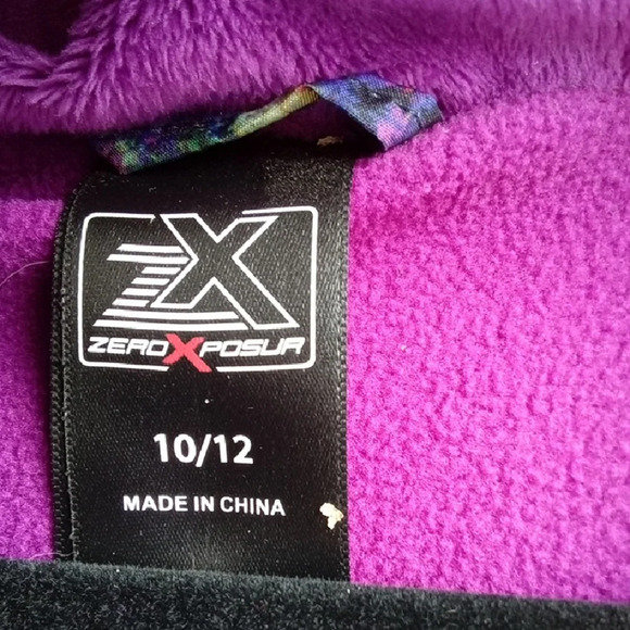 Kids 10/12 ZeroXposur Black and Blue Puffer Jacket with Faux Fur Hood - Picture 2 of 5